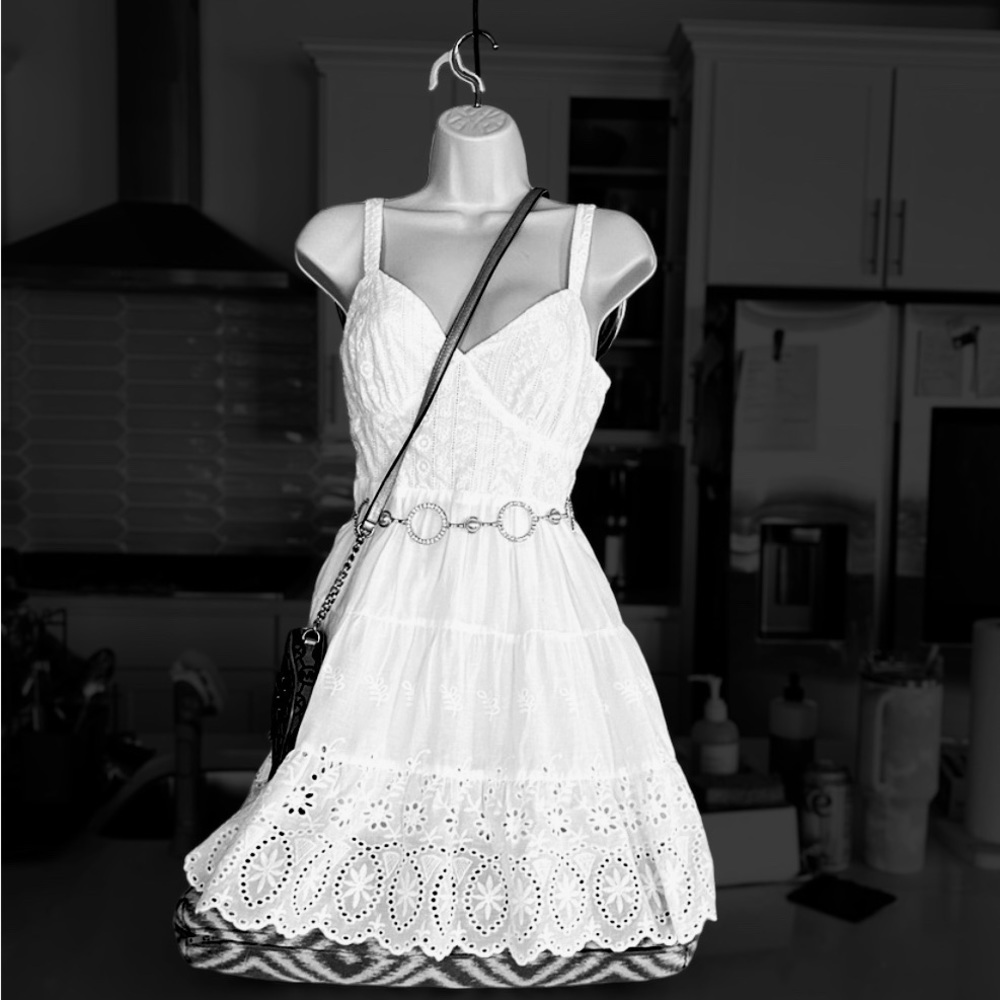 Lulus Perfect White Cotton Sundress NWT SZ M - Picture 13 of 15